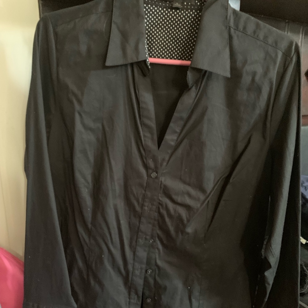 Express women’s black button down shirt large